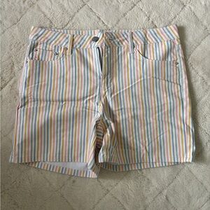 Pastel Multicolor Striped Cotton Shorts
